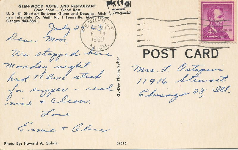 Glen-Wood Motel - Vintage Postcard (newer photo)